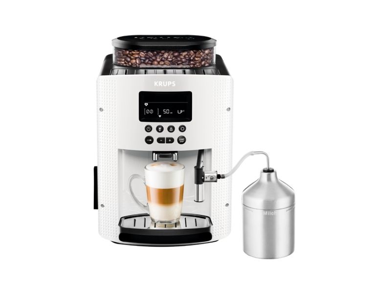 Krups EA 8161, Espressomaskine, 1,8 L, Kaffebønner, Malet kaffe, Indbygget kværn, 1450 W, Hvid billede 1