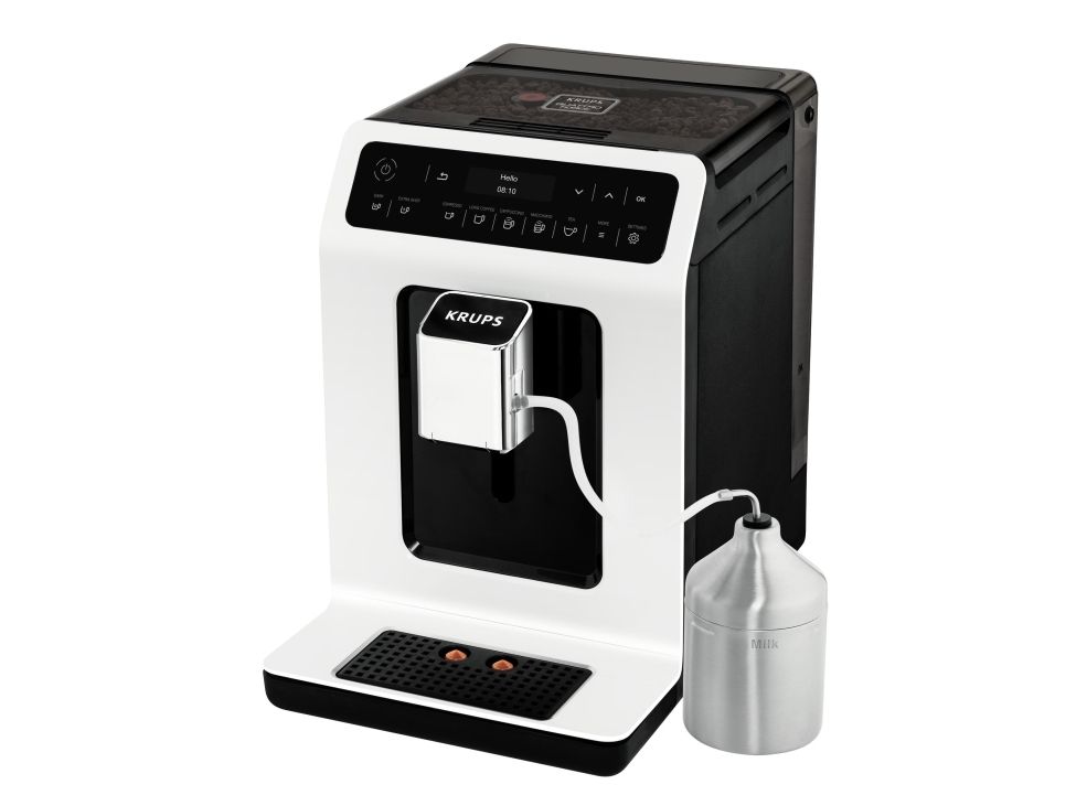 Krups Evidence EA8911, Espressomaskine, 2,3 L, Kaffebønner, Indbygget kværn, 1450 W, Sort, Hvid