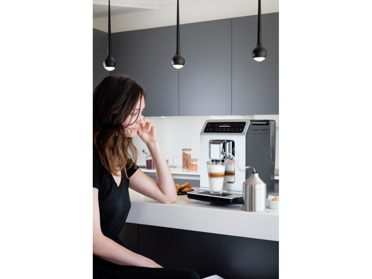 Krups Evidence EA8911, Espressomaskine, 2,3 L, Kaffebønner, Indbygget kværn, 1450 W, Sort, Hvid
