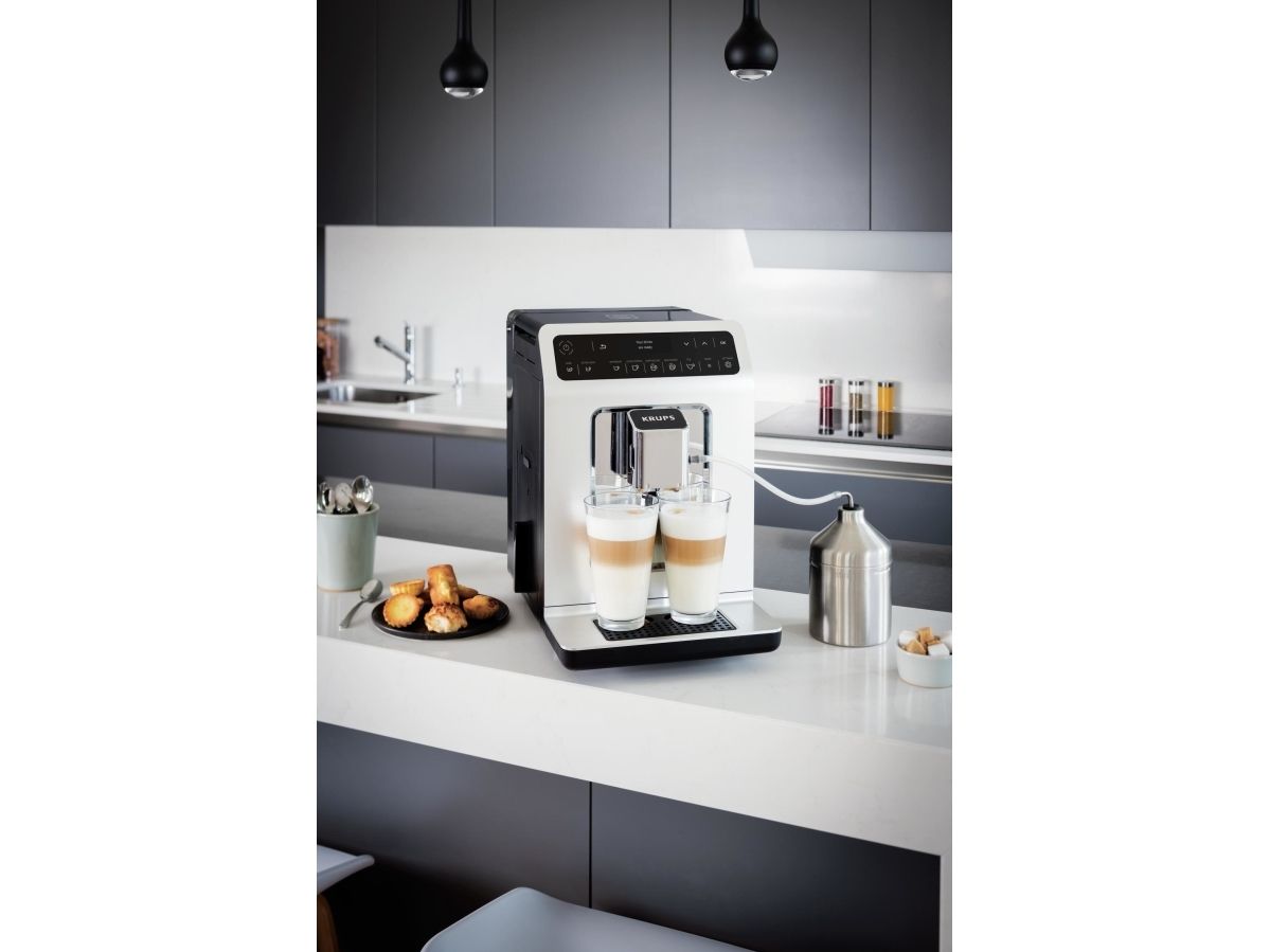 Krups Evidence EA8911, Espressomaskine, 2,3 L, Kaffebønner, Indbygget kværn, 1450 W, Sort, Hvid