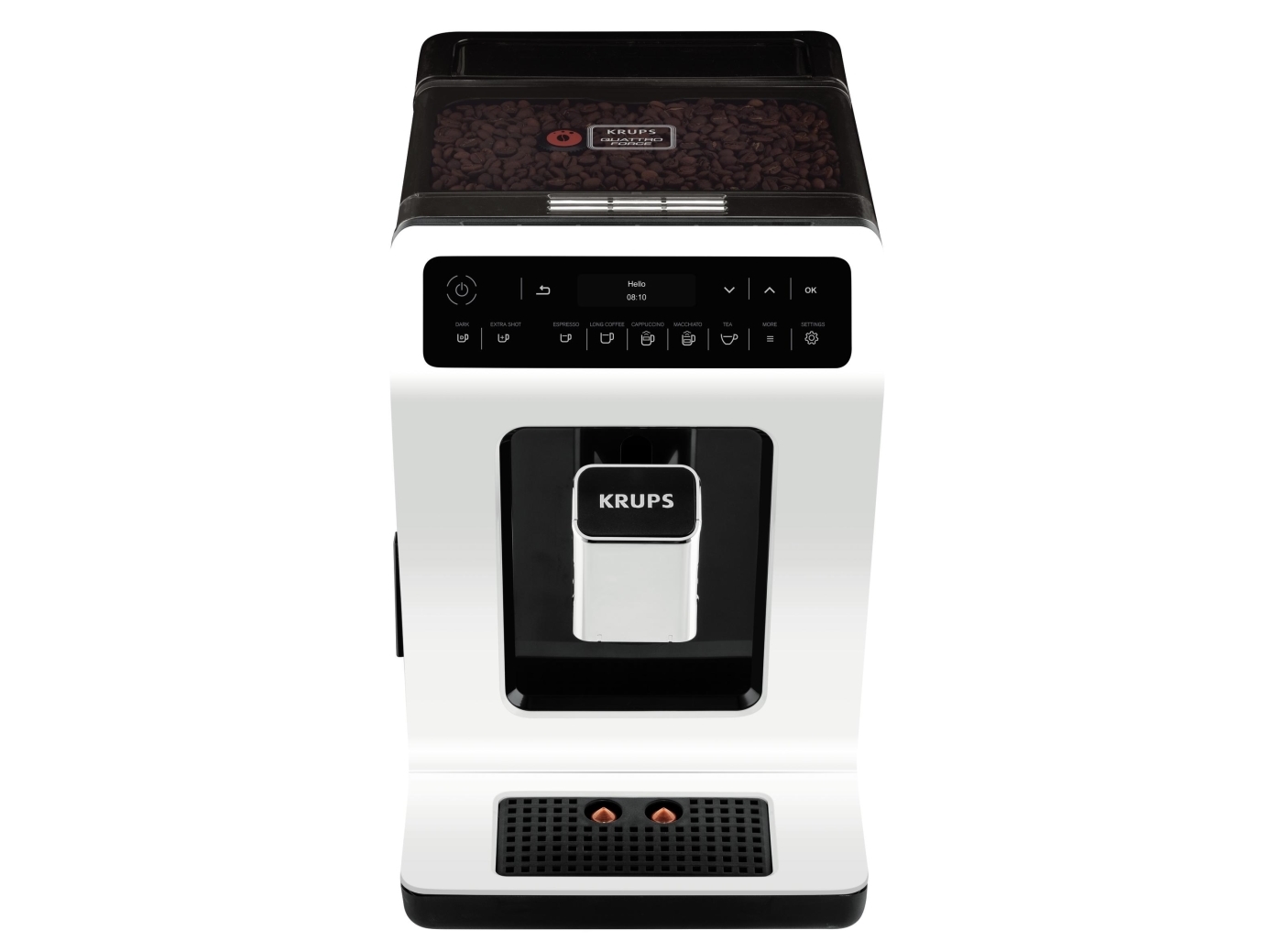 Krups Evidence EA8911, Espressomaskine, 2,3 L, Kaffebønner, Indbygget kværn, 1450 W, Sort, Hvid