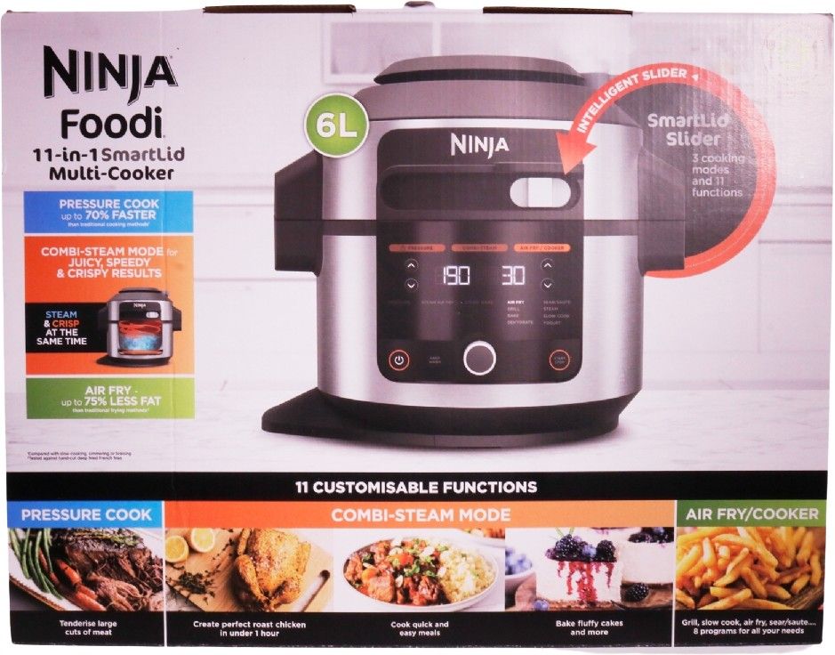 Ninja OL550EU, 6 L, 1460 W, 4 person(er), Sort, Rustfrit stål, Knapper, Dreje, Vejledning
