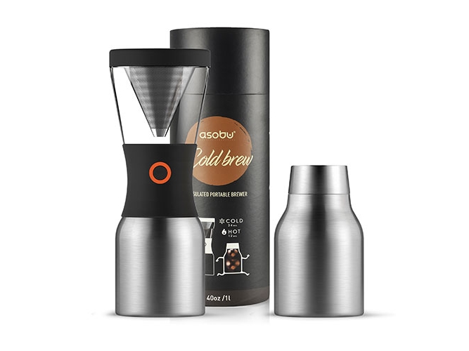 Asobu Cold Brew, Kaffemaskine til koldbrygning, Sort, Sølv, Kobber, Rustfrit stål, 1 stk