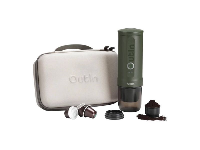Outin Nano 7500 mAh nešiojamasis kavos virimo aparatas (žalias) + apsauginis dėklas