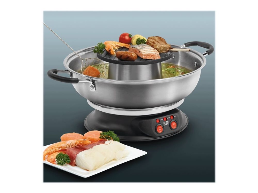 FRITEL FG 2970 - Fonduegryde/grill - 2 liter - 2 kW - rustfrit stålsort