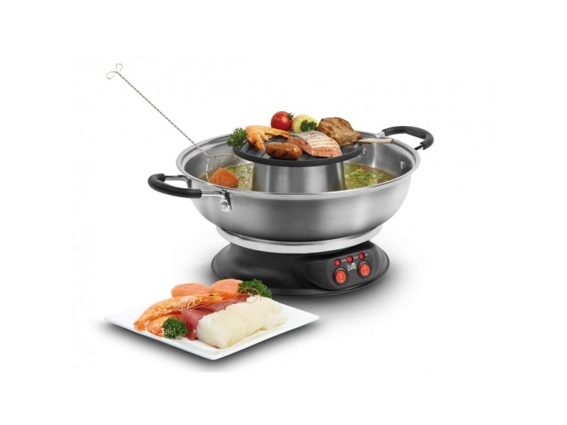 FRITEL FG 2970 - Fonduegryde/grill - 2 liter - 2 kW - rustfrit stålsort