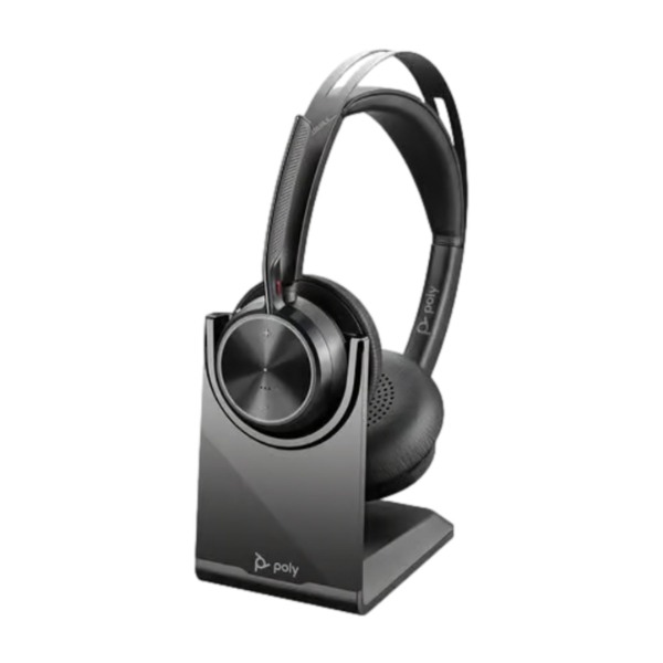 Poly Voyager Focus 2 UC Stereo headset og ladestander billede 1