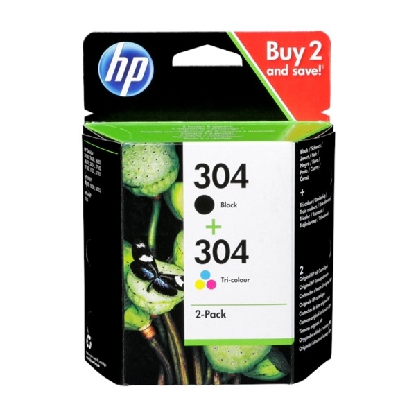 HP 304 blækpatron, pakke med 2 stk 3jb05ae billede 1