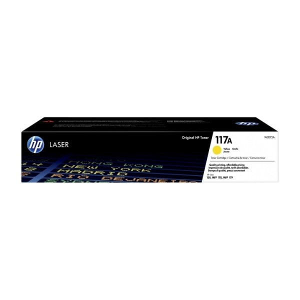HP Clj 117A, gul Laserjet toner w2072a billede 3