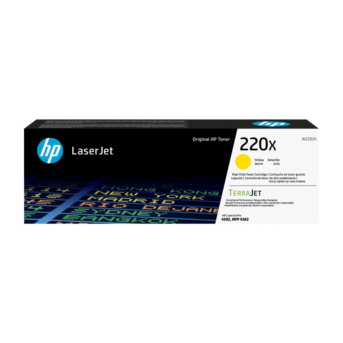 HP 220X LaserJet-tonerpatron, gul billede 1