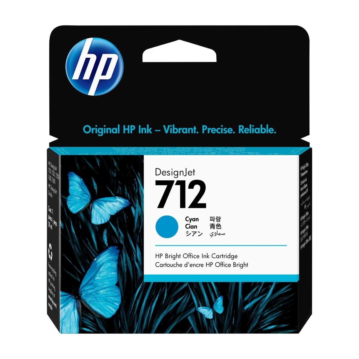 HP 712 1 stk Original blækpatron, blå hp3ed67a billede 1