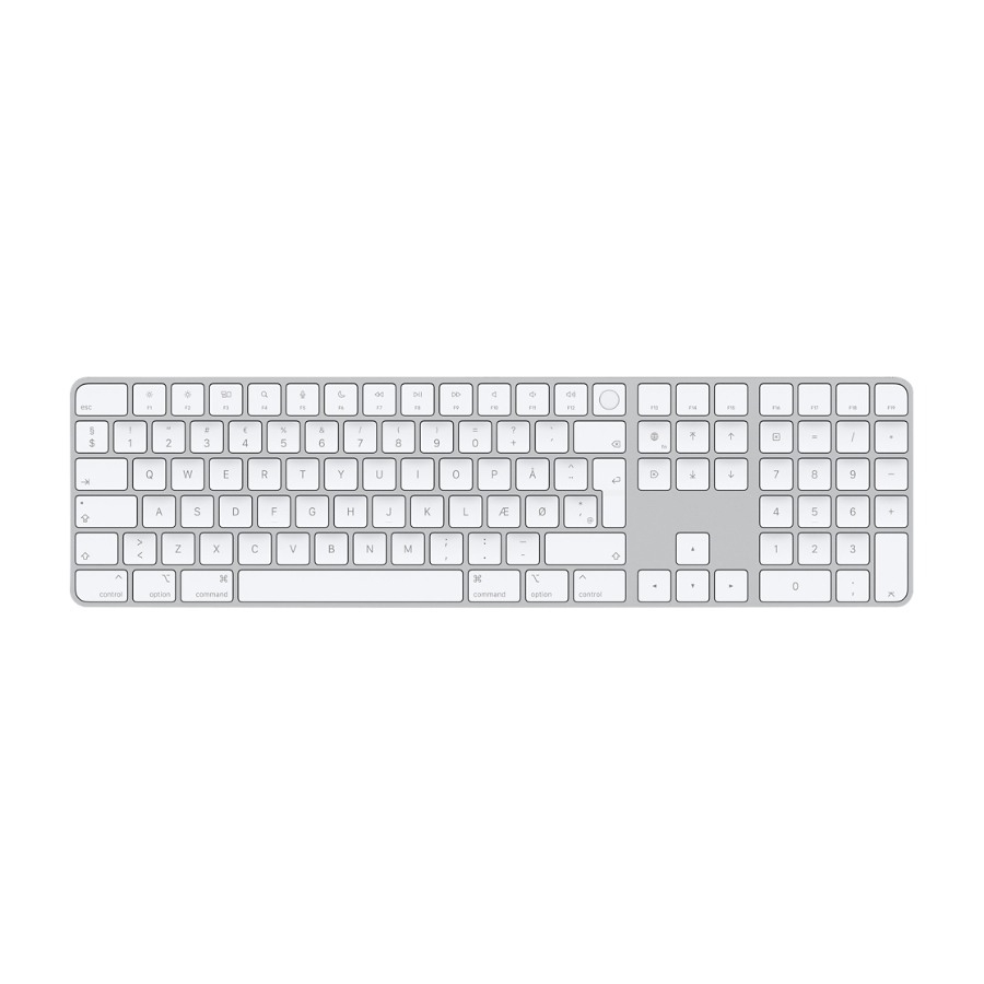 Apple Magic Keyboard med Touch Id og numerisk tastatur, hvid billede 1