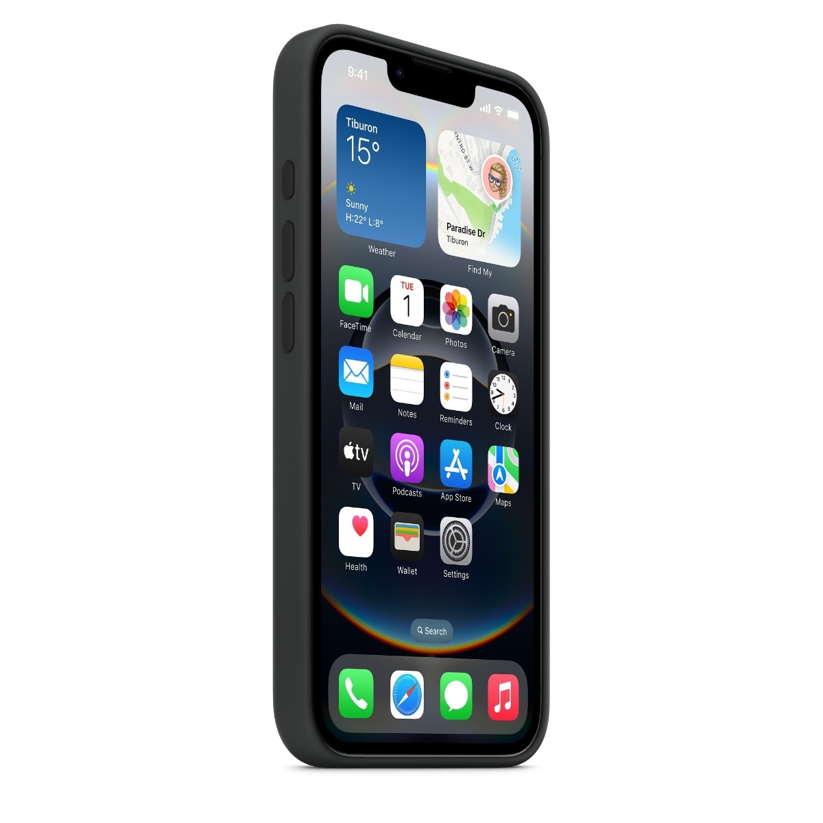 Apple iPhone 16e silikon-etui, sort billede 3