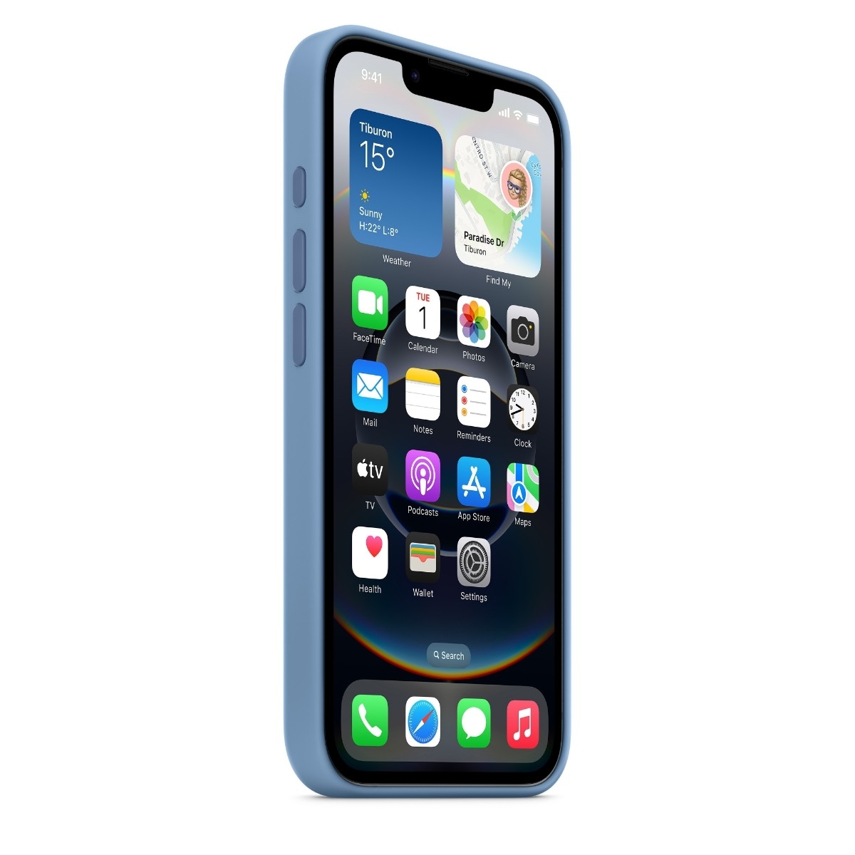 Apple iPhone 16e silikon-etui, blå billede 2