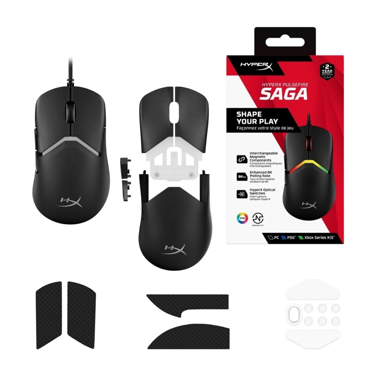 HyperX Pulsefire Saga gaming mus billede 8