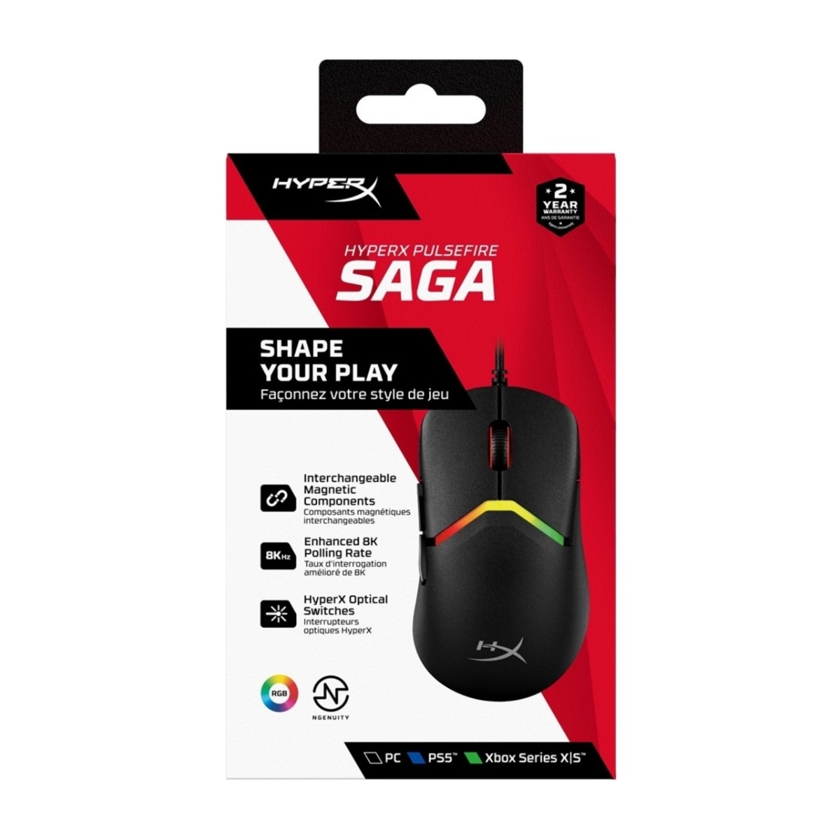 HyperX Pulsefire Saga gaming mus billede 9
