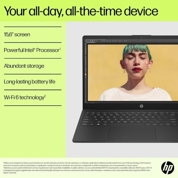 HP Laptop 15-fd0409no 15,6" bærbar pc, sort billede 2