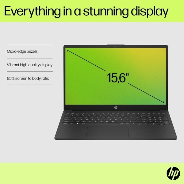 HP Laptop 15-fd0409no 15,6" bærbar pc, sort billede 4