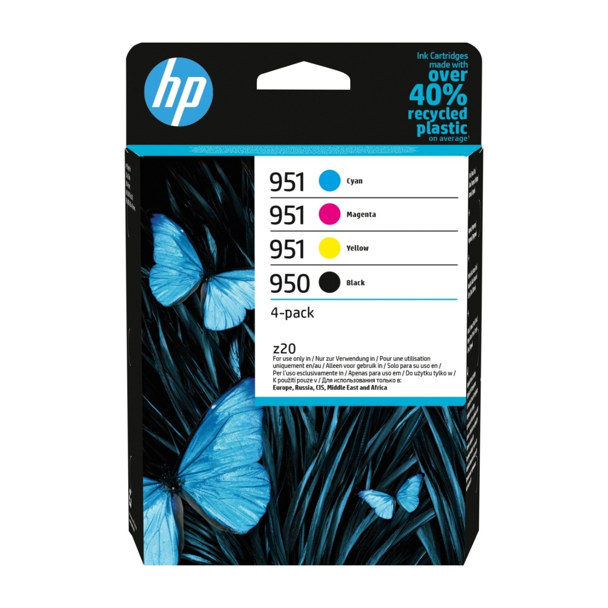 HP 950 sort/951, cyan/magenta/gul 4-pak blækpatron billede 1
