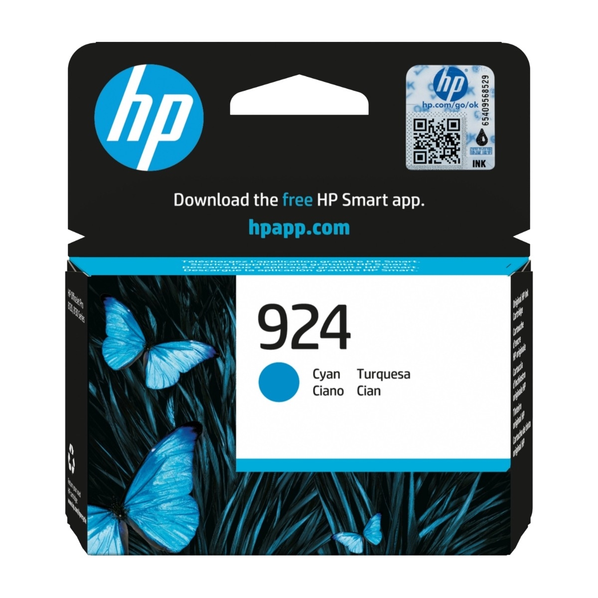 HP 924, cyan blækpatron billede 1