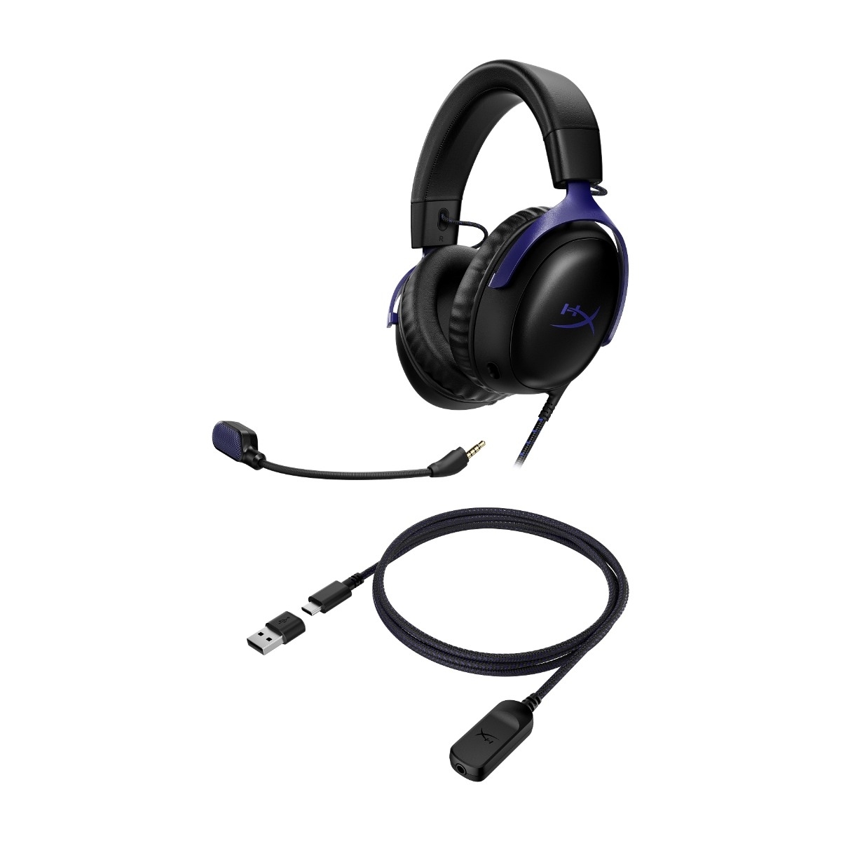 HyperX Cloud III gaming headset, sort/blå billede 4