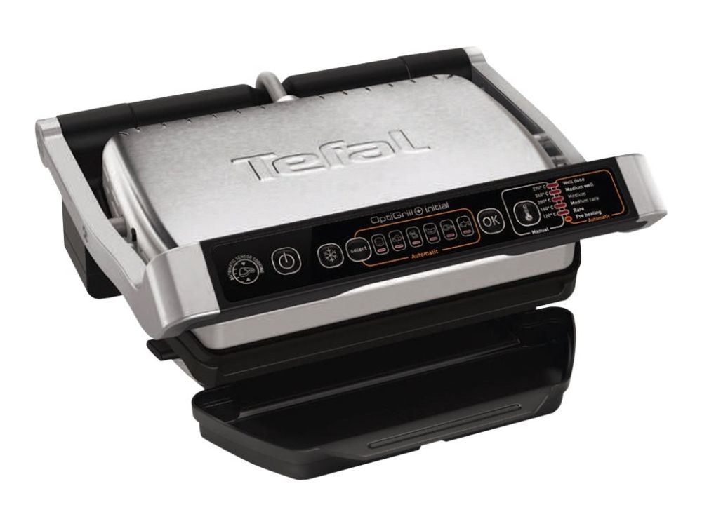 Tefal OptiGrill+ GC706D34 - Grill - elektrisk - 600 cm2 - rustfrit stål/sort