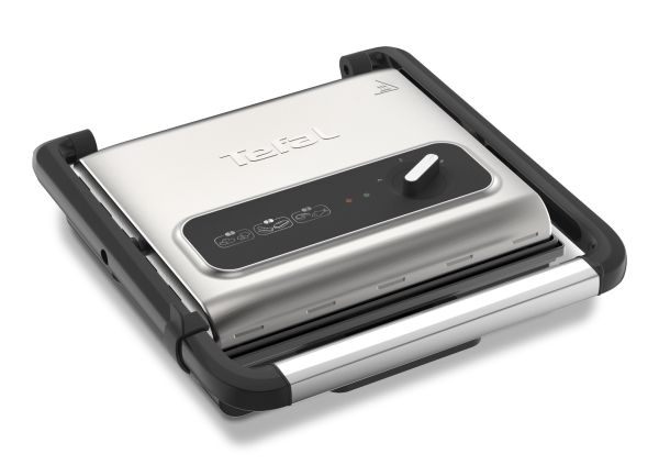 Tefal Inicio GC242D, Sort, Rustfrit stål, Rektangulær, Dreje, 740 cm², 28,8 x 25,8 mm, Hængslet låg billede 1