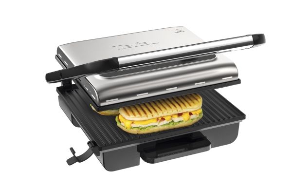 Tefal Inicio GC242D, Sort, Rustfrit stål, Rektangulær, Dreje, 740 cm², 28,8 x 25,8 mm, Hængslet låg billede 3
