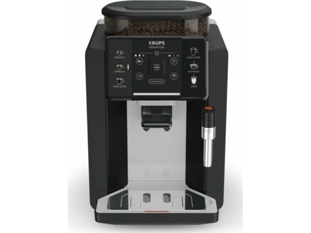 Krups Sensation C10 EA910A, Espressomaskine, 1,7 L, Kaffebønner, Indbygget kværn, 1450 W, Sort, Krom