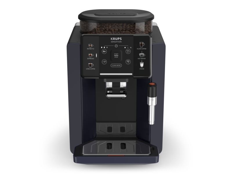 Krups Sensation EA910B, Espressomaskine, 1,7 L, Kaffebønner, Indbygget kværn, 1450 W, Sort, Blåbær