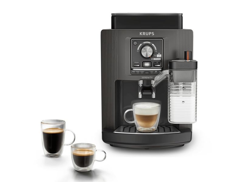 Krups EA402H, Espressomaskine, 2 L, Kaffebønner, Indbygget kværn, 1450 W, Sort