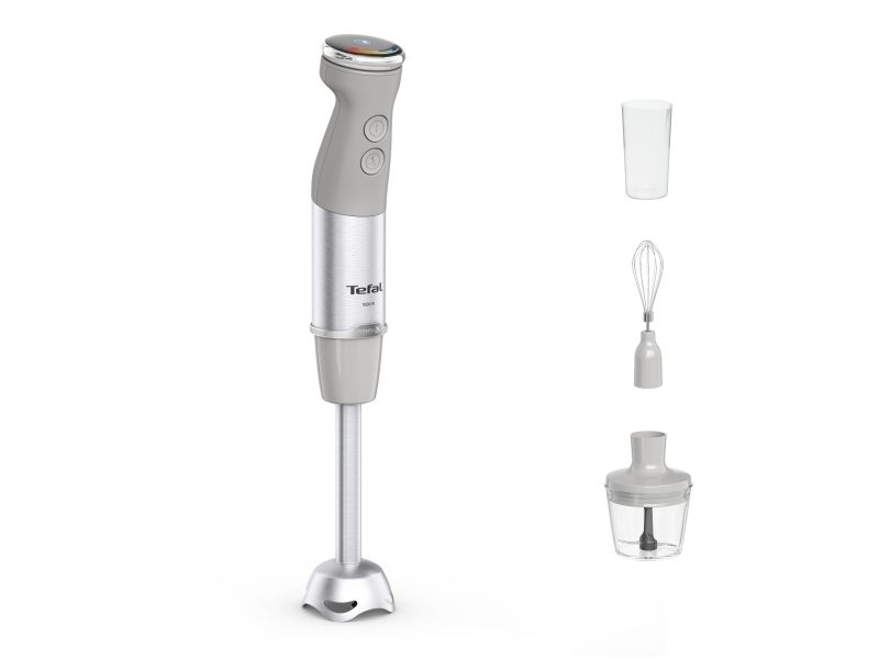 Tefal Quickchef+ HB673B30, Nedsænkning blender, 1000 W, Grå, Rustfrit stål