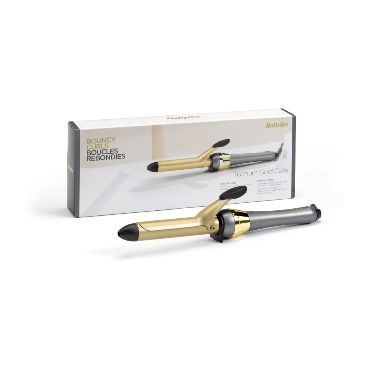 Babyliss Titanium, gold krøllejern billede 3