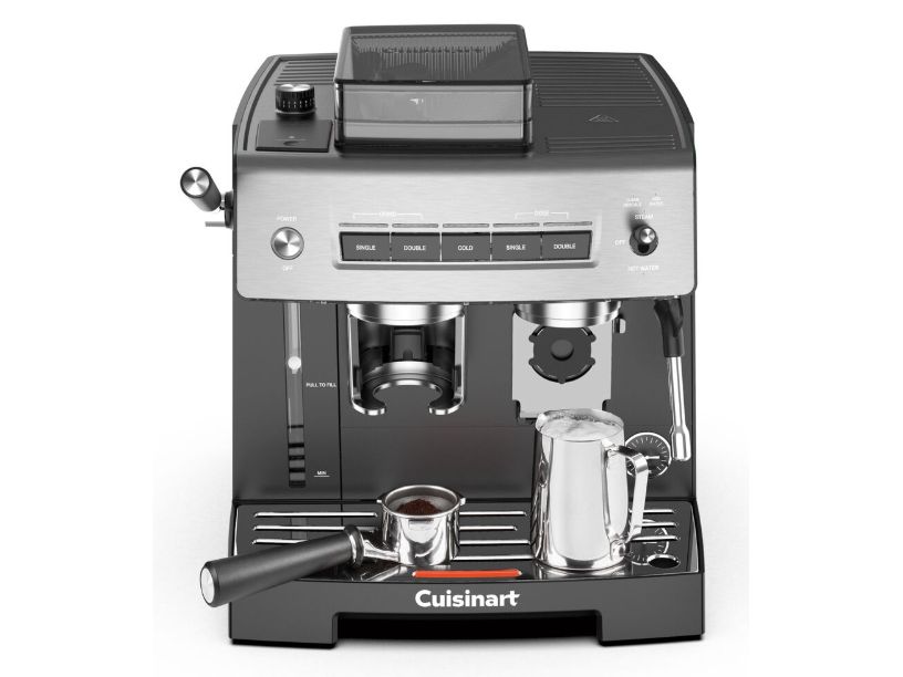 Cuisinart EM640E, Espressomaskine, 2,2 L, Kaffebønner, Malet kaffe, Indbygget kværn, Sort, Sølv