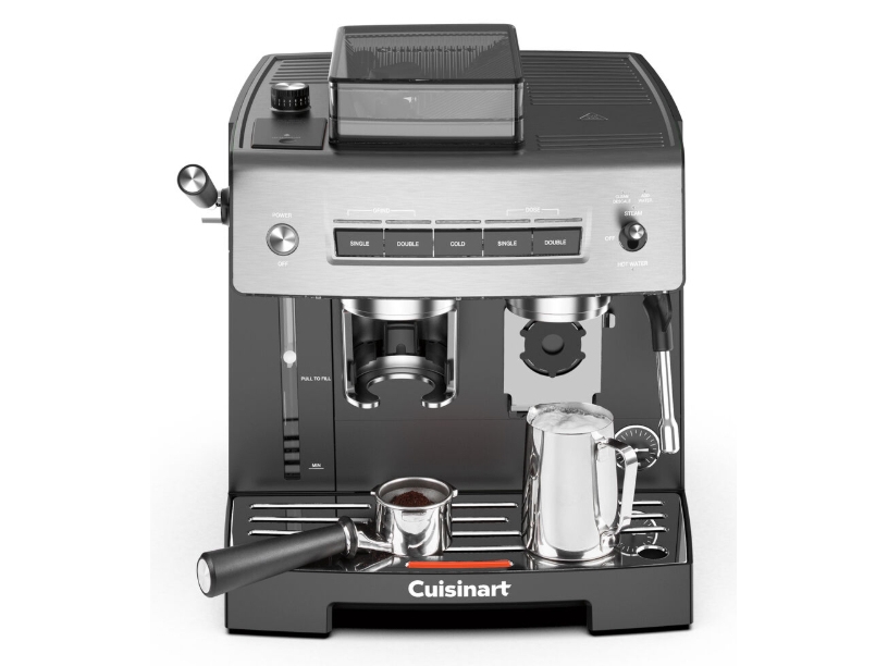 Cuisinart EM640E, Espressomaskine, 2,2 L, Kaffebønner, Malet kaffe, Indbygget kværn, Sort, Sølv