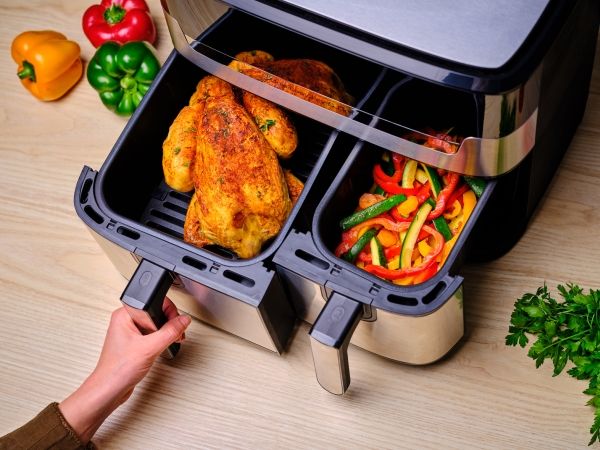 Tefal Dual Easy Fry & Grill EY905D10 - double hot air fryer - stainless steel