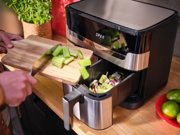 Tefal Dual Easy Fry & Grill EY905D10 - double hot air fryer - stainless steel