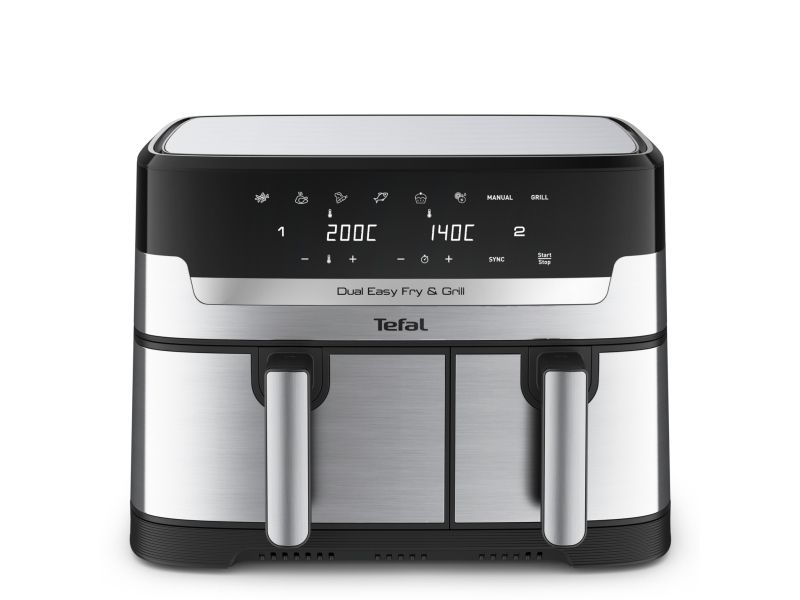 Tefal Dual Easy Fry & Grill EY905D10 - double hot air fryer - stainless steel
