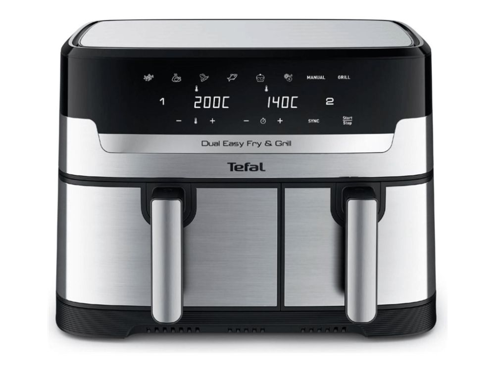 Tefal Dual Easy Fry & Grill EY905D10 - double hot air fryer - stainless steel