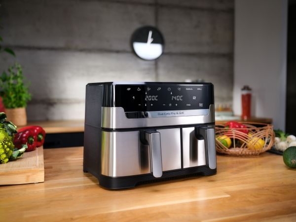 Tefal Dual Easy Fry & Grill EY905D10 - double hot air fryer - stainless steel