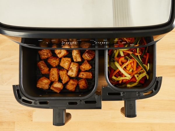 Karšto oro gruzdintuvė Tefal Dual Easy Fry & Grill EY905B, 2700 W, 2 krepšeliai (5,2 litro + 3,1 litro)