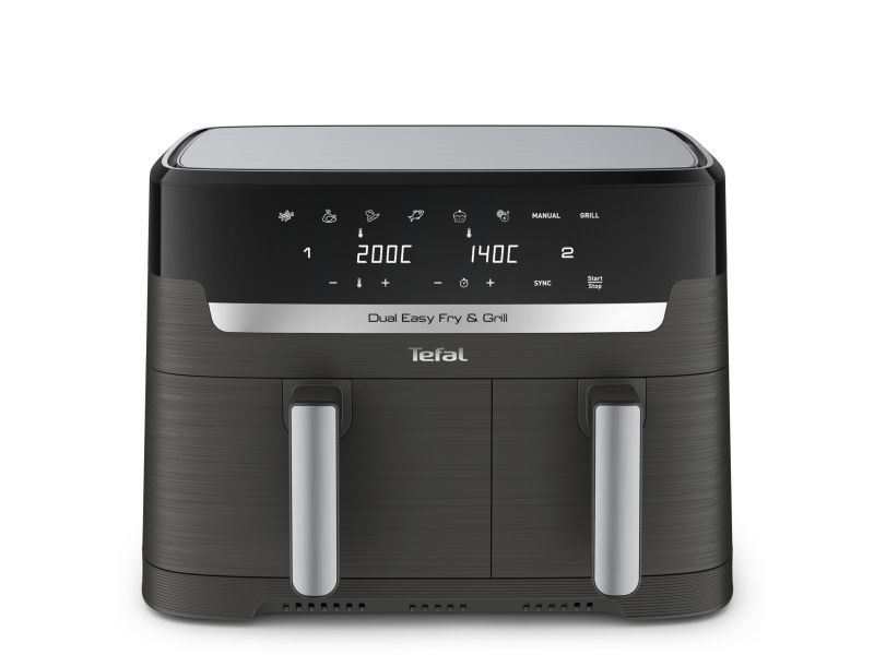 Karšto oro gruzdintuvė Tefal Dual Easy Fry & Grill EY905B, 2700 W, 2 krepšeliai (5,2 litro + 3,1 litro)