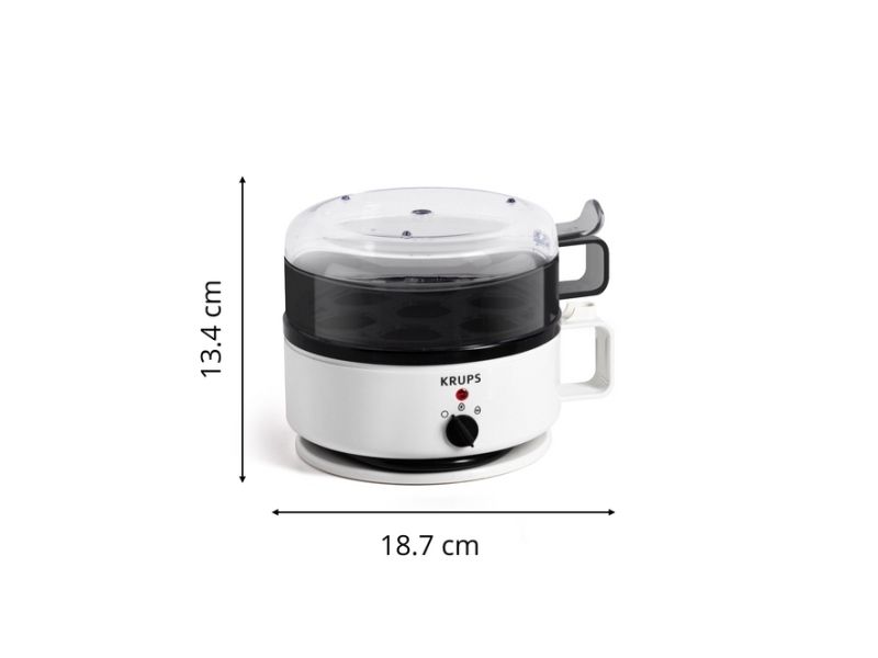 Krups EG 230115, 7 æg, Plast, Dreje, Hvid, 187 mm, 134 mm