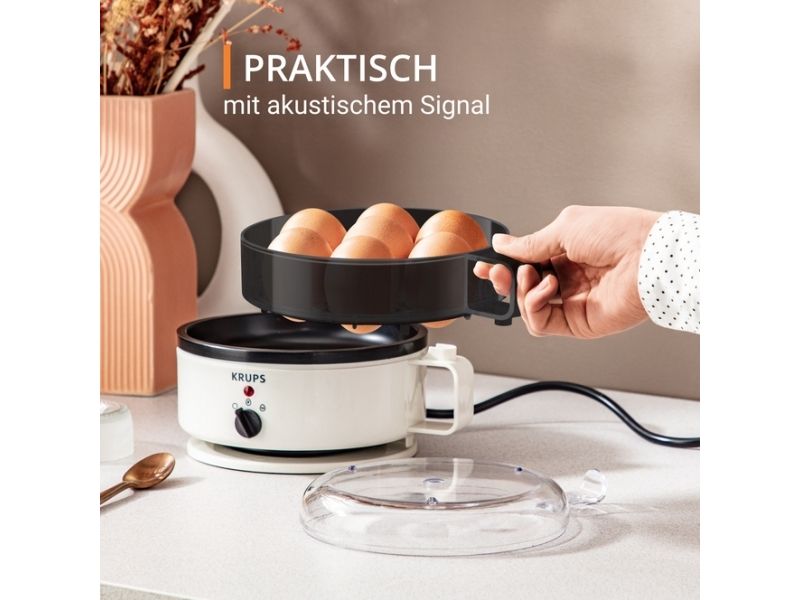 Krups EG 230115, 7 æg, Plast, Dreje, Hvid, 187 mm, 134 mm