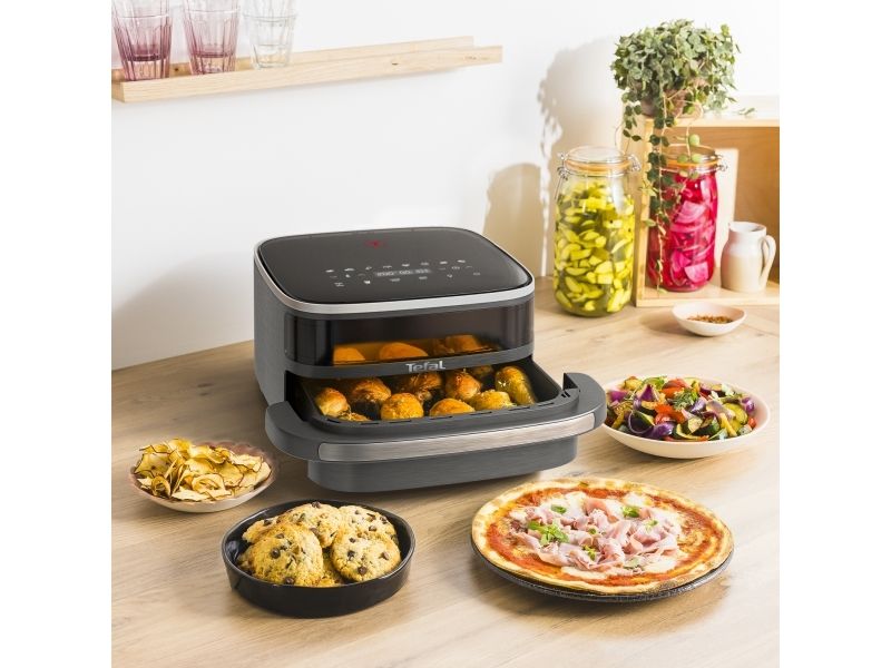 Tefal Easy Fry XL Surface FW402HE0, Varmluftsteger, 1,2 kg, Enkelt, Sort, Grå, Berøring, Enkeltstående