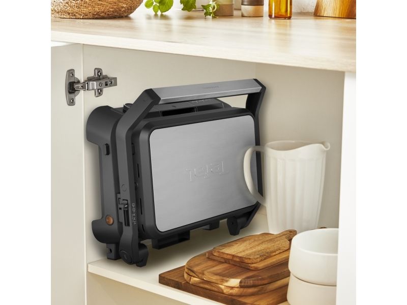 Tefal SuperGrill 3-in-1 XL GC520DE0, Sort, Rustfrit stål, Termoplast, Rektangulær, Dreje, Grid, 800 cm²