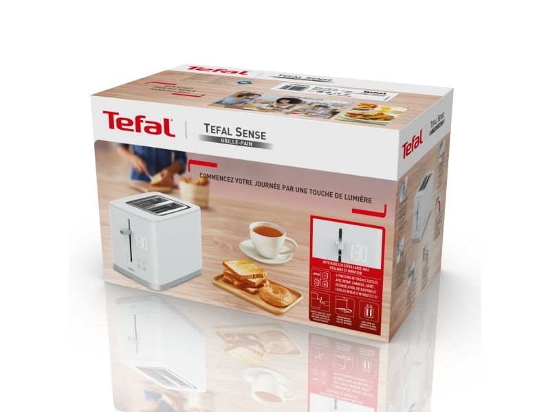 Tefal Sense TT6931, 2 skive(r), Hvid, Berøring, LED, 850 W, 850 W