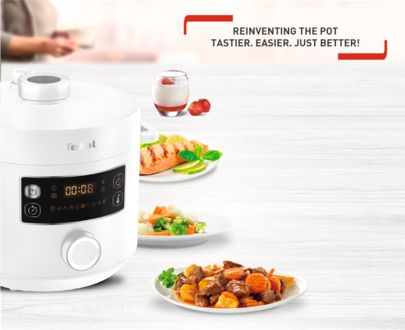 Tefal Turbo Cuisine, 1090 W, Hvid, Polytetrafluorethylen (PTFE), LED, 4 person(er), Dreje