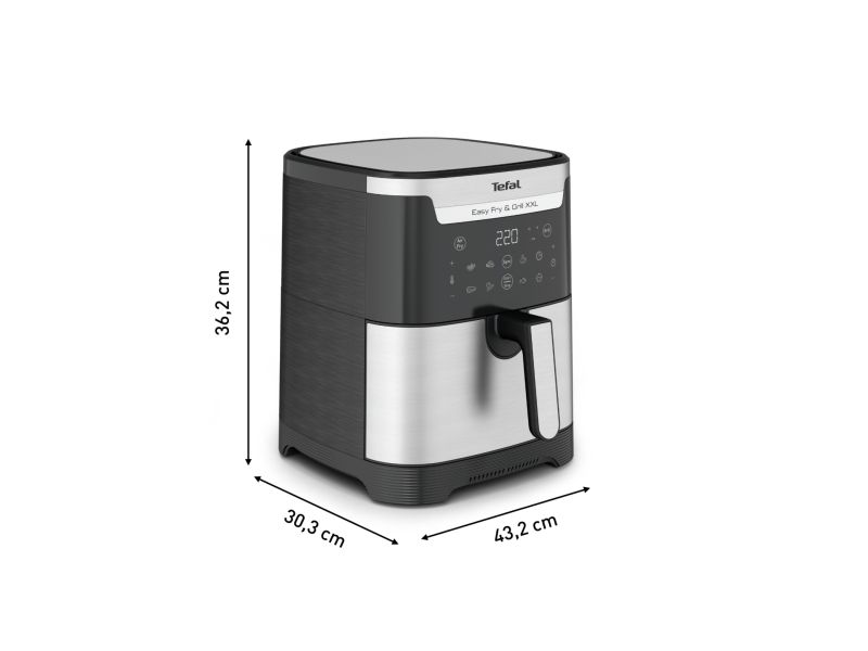 Tefal Easy Fry & Grill XXL EY801D15 - Varmluftsrister - 6.5 liter - 1.83 kW - rustfrit stål