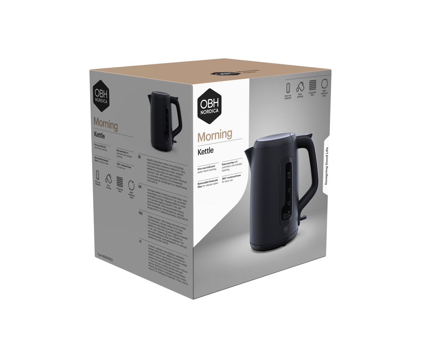 Obh Morning Kettle 1,7l Black Elkedel billede 9